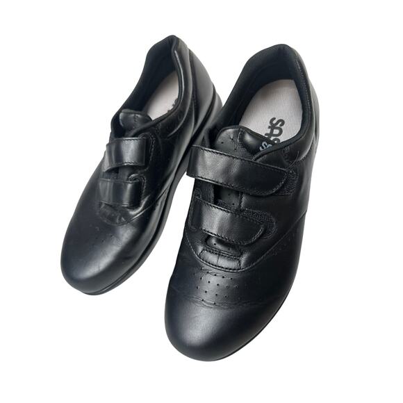 SAS Size 9.5 Black Me Too Walking Leather Comfort Walking Sneaker Work Shoe - Picture 2 of 14